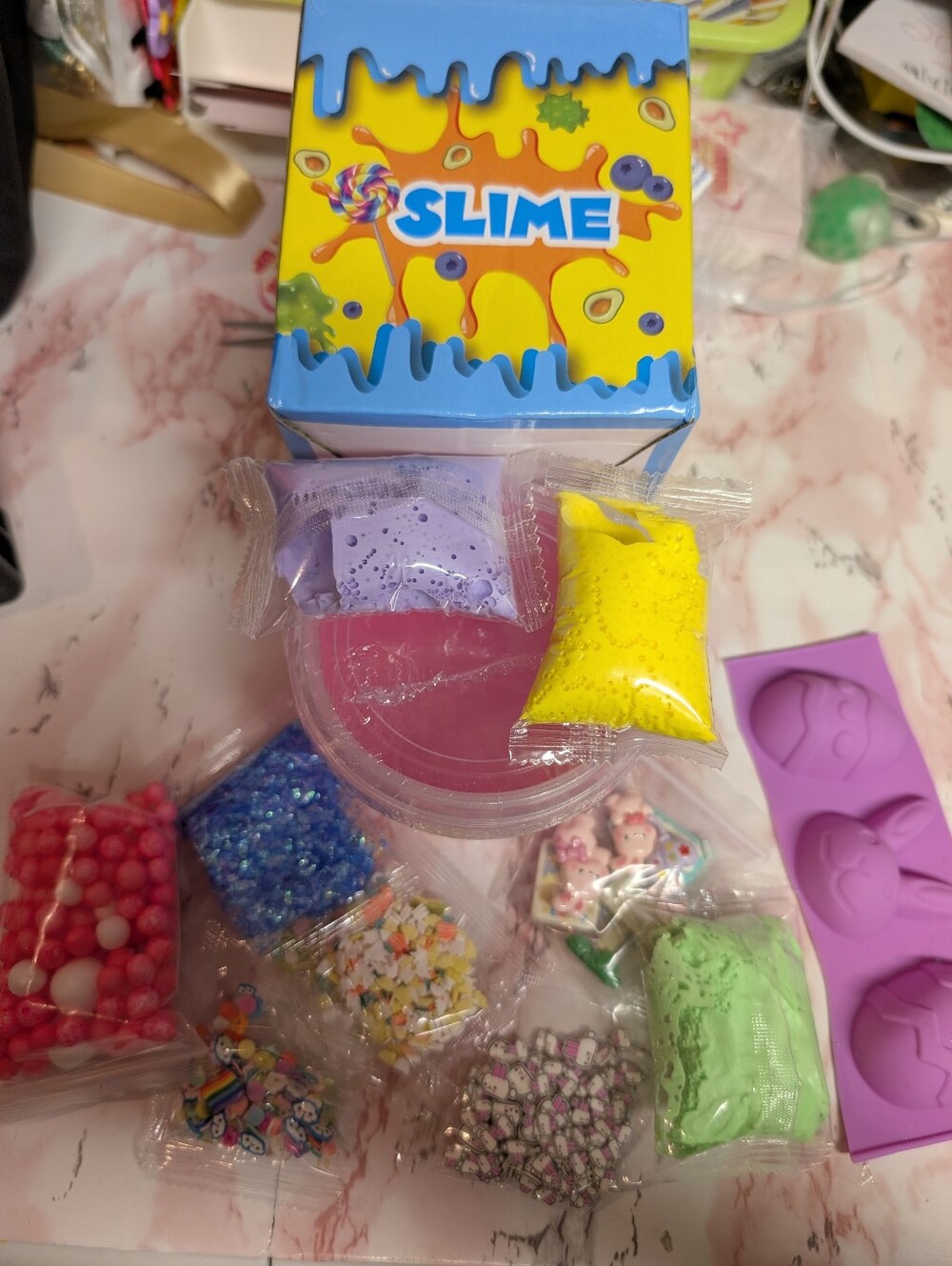 Assorted Party Slime Kit – Purple, Yellow, Pink, Blue, Green Mix
